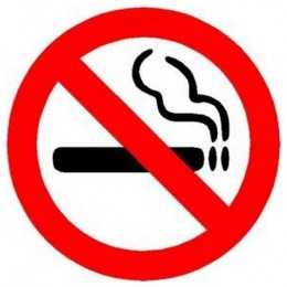 Знак Курить запрещено на пластике 200x200