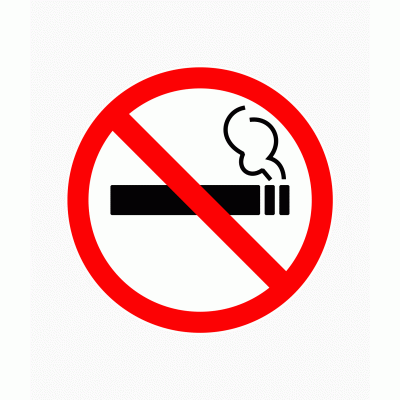Знак Курить запрещено по ГОСТу 200x200 люминесцентный